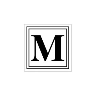 Carimbo De Borracha Monograma Básico Inicial