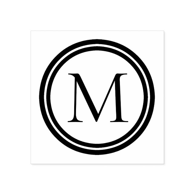 Carimbo De Borracha Monograma de Anel Duplo (Impressão)