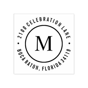 Carimbo De Borracha Monograma de Círculo