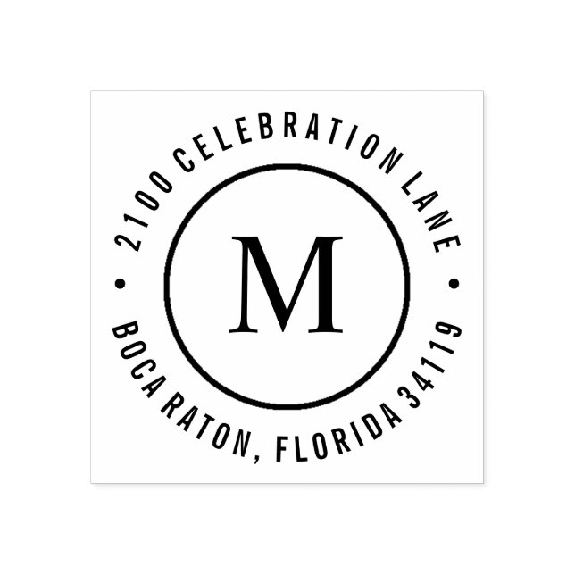 Carimbo De Borracha Monograma de Círculo (Impressão)