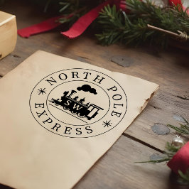 Carimbo De Borracha Monograma de Comboio Expresso do Polo Norte Natal