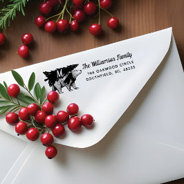 Carimbo De Borracha Monograma de Entrega de Árvore do Urso Polar do Es