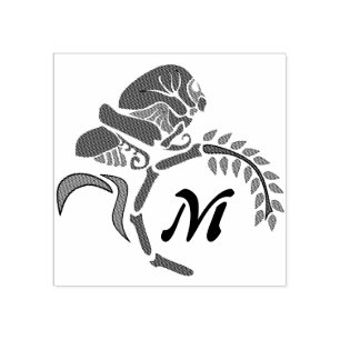 Carimbo De Borracha Monograma de gafanhotos com ranhura