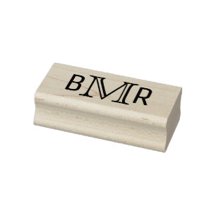 Carimbo De Borracha Monograma de Letra Inicial Simples Elegante 3 MF #