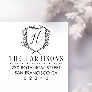 Carimbo De Borracha Monograma e Endereço de Retorno Personalizado do C