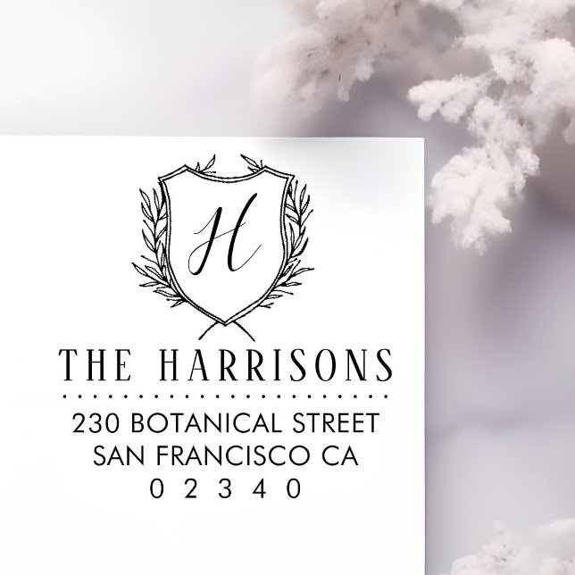 Carimbo De Borracha Monograma e Endereço de Retorno Personalizado do C (Criador carregado)