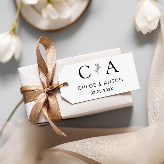 Carimbo De Borracha Monograma, Flor de Arte-Linha, Casamento (Criador carregado)