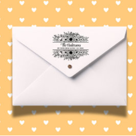 Carimbo De Borracha Monograma Floral Dividido, Tema Flor