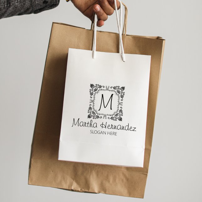 Carimbo De Borracha Monograma Floral Personalizado, Pequena Empresa Gr (Criador carregado)