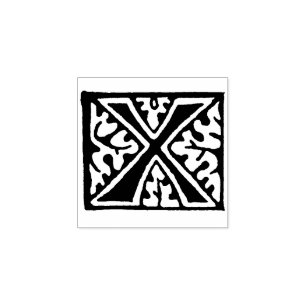 Carimbo De Borracha Monograma - Letra Vintage X