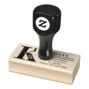 Carimbo De Borracha Monograma Mecânico Personalizável. Inicial "K"
