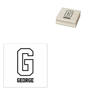 Carimbo De Borracha Monograma Personalizado do Esporte