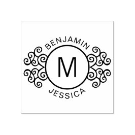 Carimbo De Borracha Monograma Personalizado + Personalização Decorativ