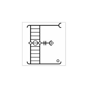 Carimbo De Borracha Monograma quadrado da letra E do art deco