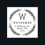 Carimbo De Borracha Monograma Russo Wreath<br><div class="desc">Faça uma impressão duradoura com um selo de borracha personalizado para qualquer ocasião!</div>