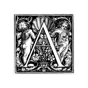 Carimbo De Borracha Monograma Vintage - Letra decorativa A