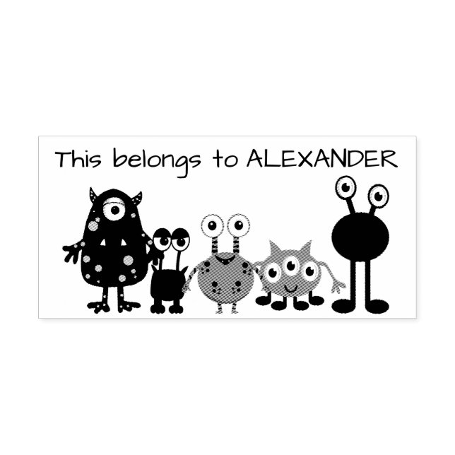 Carimbo De Borracha Monstros (Impressão)