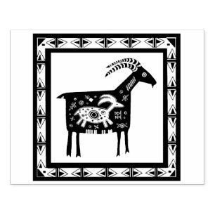 Carimbo De Borracha Montanha Nativa Americana Ram com Cartaz
