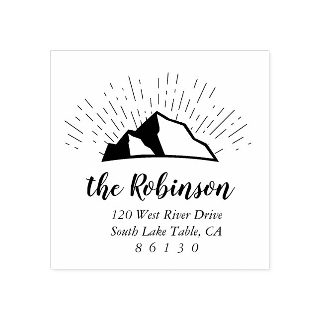 Carimbo De Borracha Montanha - Sketch Return Address - Self-Inking (Impressão)