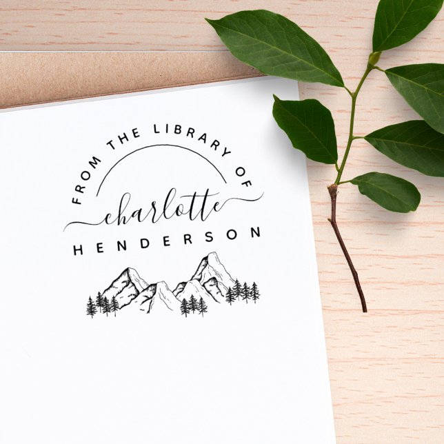 Carimbo De Borracha Montanhas Retornadas À Mão Modernas Do Livro Da Bi (Criador carregado)