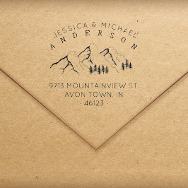 Carimbo De Borracha Montanhas Russas Endereço de Devolução de Casal Ca