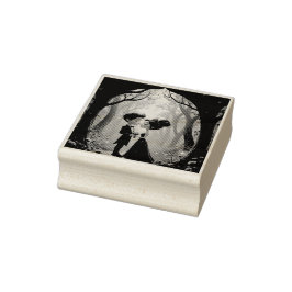 Carimbo De Borracha Moonlit Vows – A Cute Gothic Wedding Moment.