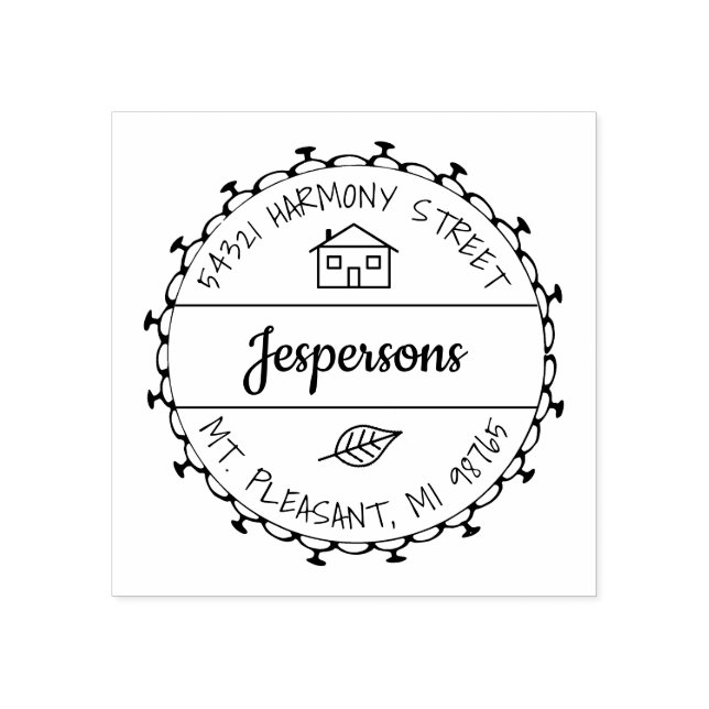 Carimbo De Borracha Morada Familiar Casa Minúscula (Impressão)