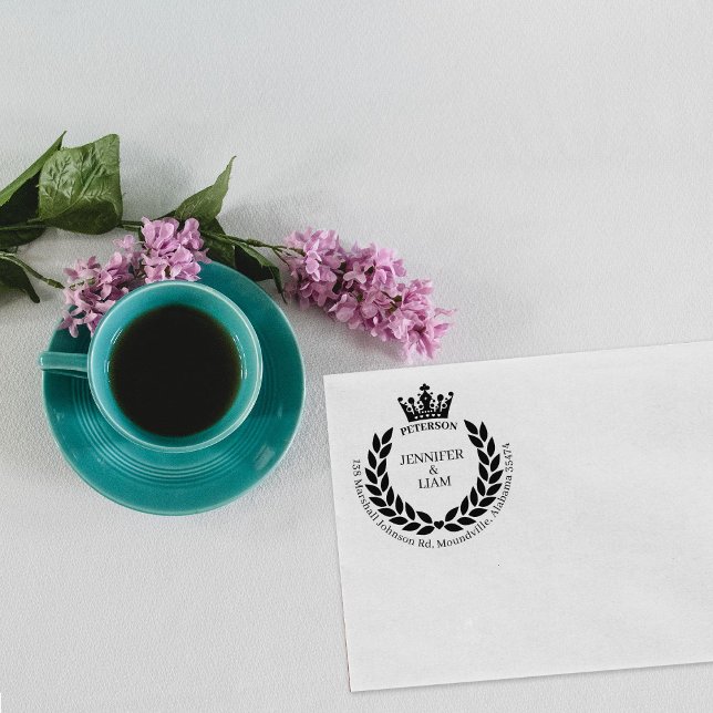 Carimbo De Borracha Morada Moderna e Endereço de Retorno Personalizado (Criador carregado)