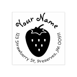 Carimbo De Borracha Morango Crianças Cuja Morada Devida Cuja Morada É