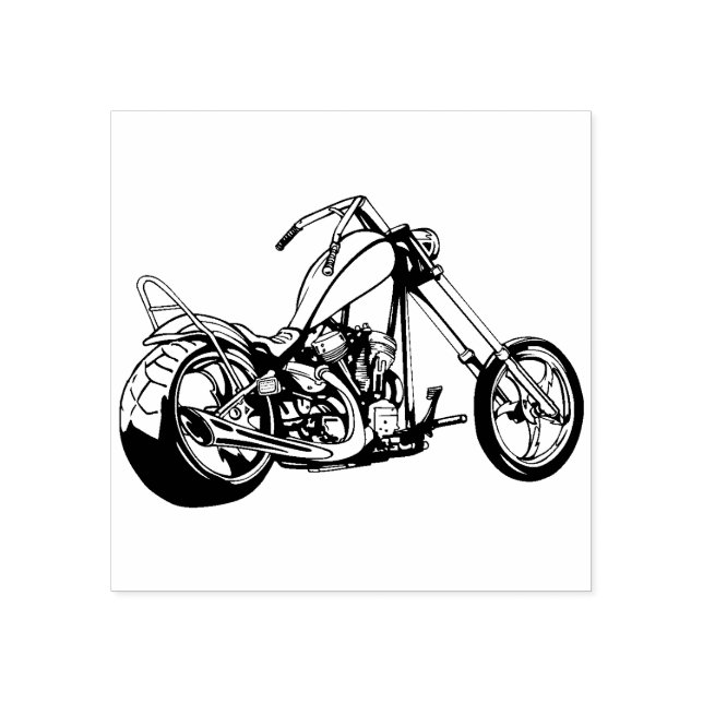 Carimbo De Borracha Motocicleta Chopper (Impressão)