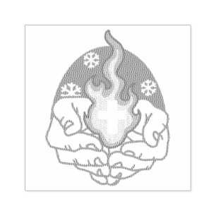 Carimbo De Borracha Mudança a frio, fogo de fé - cristão motivacional