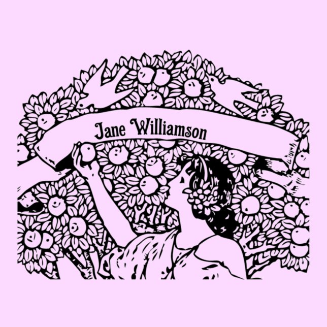 Carimbo De Borracha Mulher colhendo maçãs (Criador carregado)