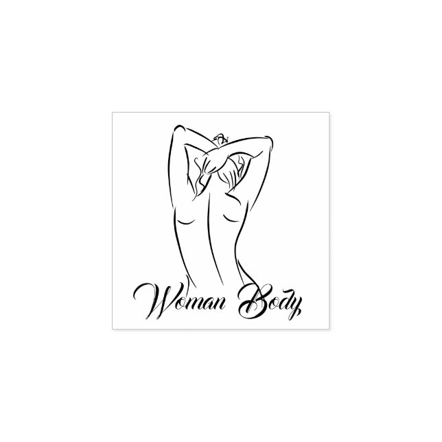 Carimbo De Borracha Mulher Corpo contorcendo spray tan spa (Impressão)