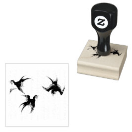 Carimbo De Borracha Múltiplos pássaros Japoneses Vintage