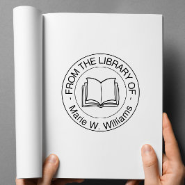 Carimbo De Borracha Na Biblioteca de - Nome Personalizado