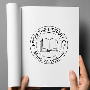 Carimbo De Borracha Na Biblioteca de - Nome Personalizado