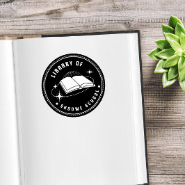 Carimbo De Borracha Na Biblioteca de - Nome Personalizado