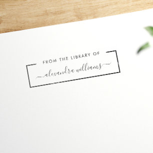 Carimbo De Borracha Na Biblioteca Do Nome Do Script Simples