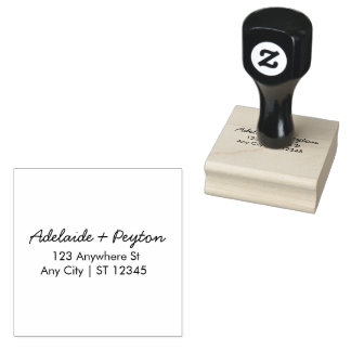 Carimbo De Borracha Na moda Trendy Casal | Script Wedding Address