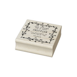 Carimbo De Borracha Na moda Wreath Future Sr & Mrs Return Endereço