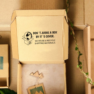 Carimbo De Borracha Não julgue uma caixa pelo cobrir, Reuse & Reciclar