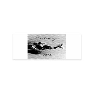 Carimbo De Borracha natação preta da sereia