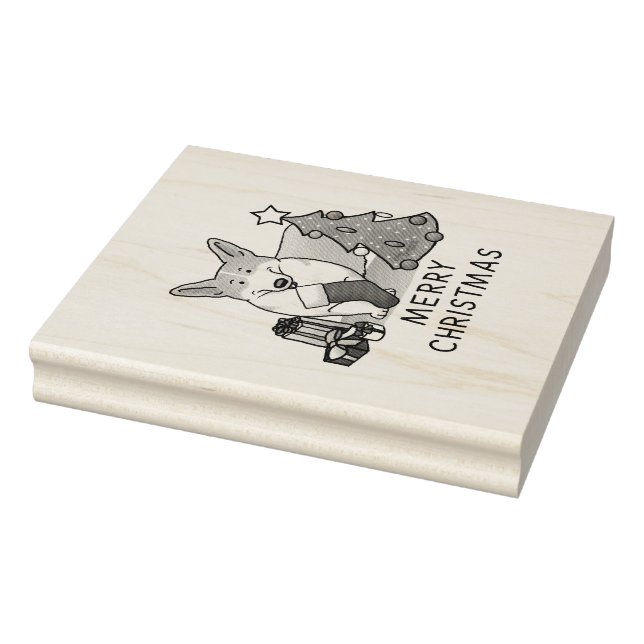 Carimbo De Borracha Natal 2 Pembroke Welsh Corgi (vermelho 1) (Carimbo)