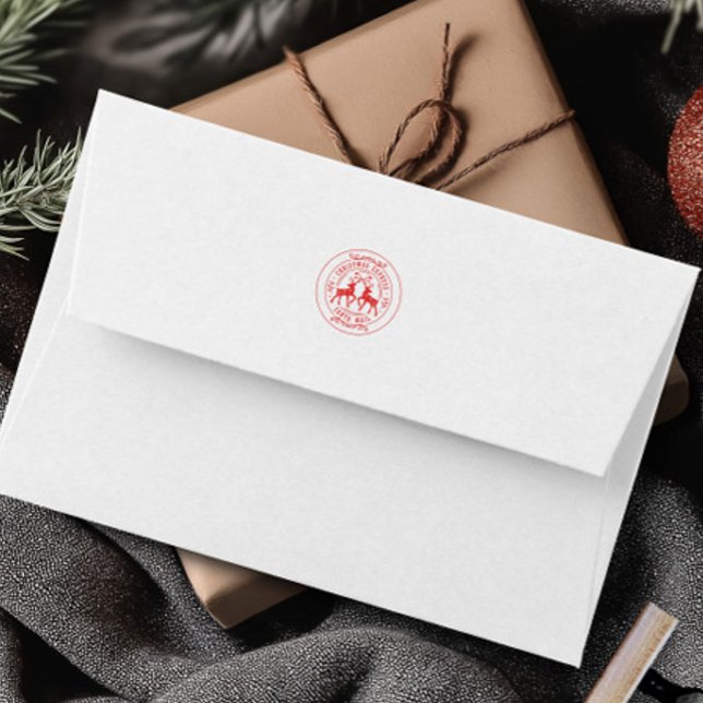 Carimbo De Borracha Natal Express Red Classic (Christmas Express Red Classic Rubber Stamp)