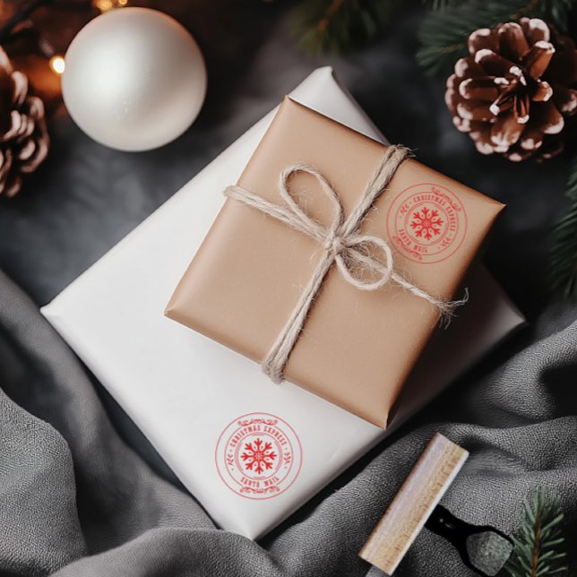 Carimbo De Borracha Natal Express Red Classic (Christmas Express Red Classic Rubber Stamp)