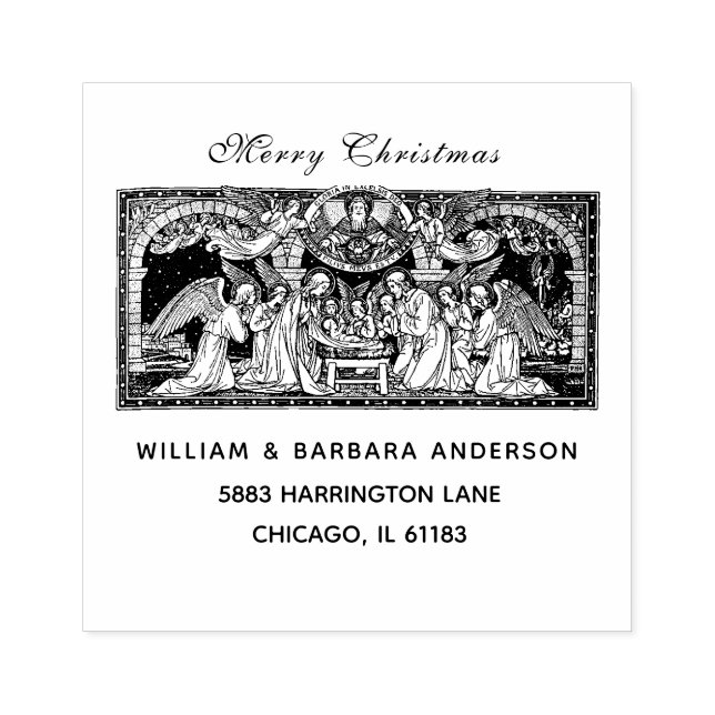 Carimbo De Borracha Natal Natividade Jesus Mary Joseph Angels (Impressão)