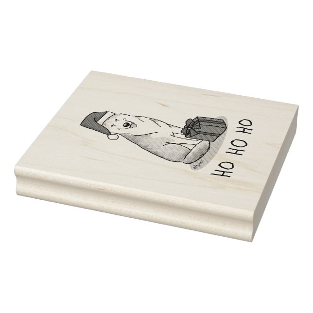 Carimbo De Borracha Natal Santa Hat Siberian Husky (prateado) (Carimbo)