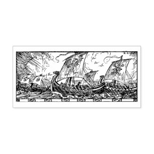 Carimbo De Borracha Navios Vintage Viking