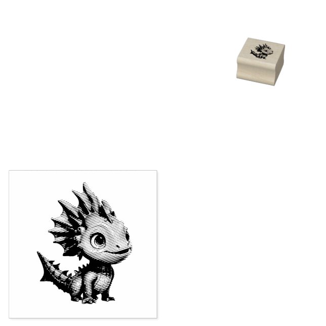 Carimbo De Borracha Niedlicher Alien-Drache, türkis - (Carimbado)