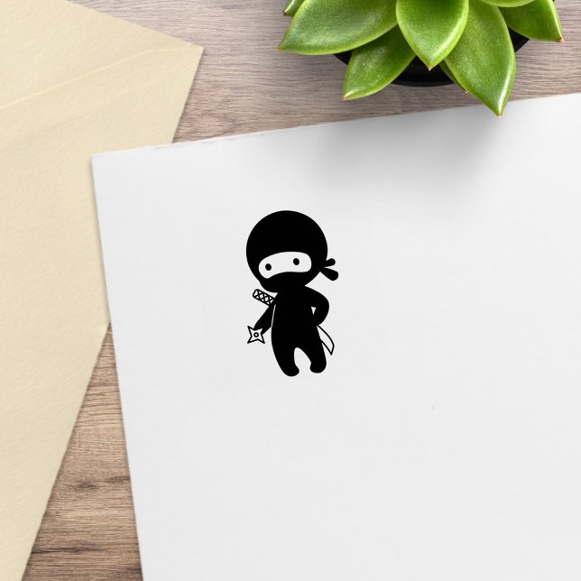 Carimbo De Borracha Ninja Pequeno Segurando Estrela de Lançamento 1x1 (Criador carregado)